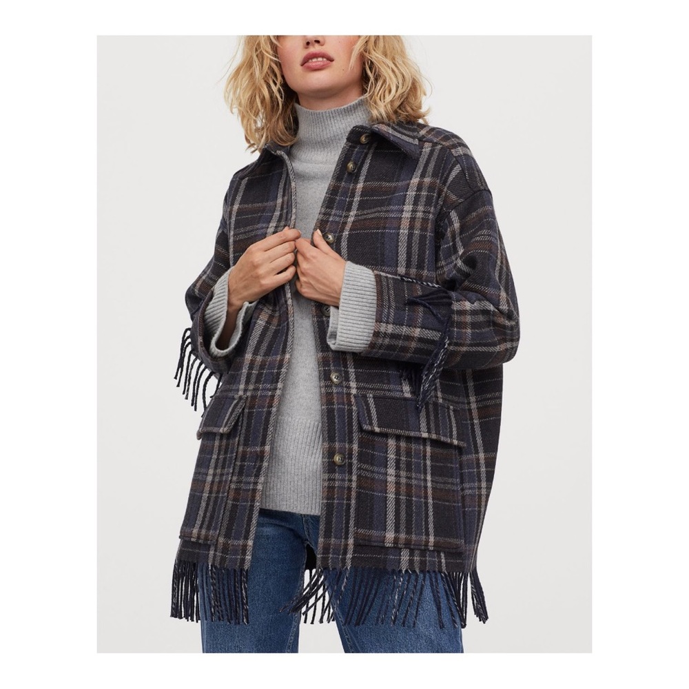 H&M fringed shacket